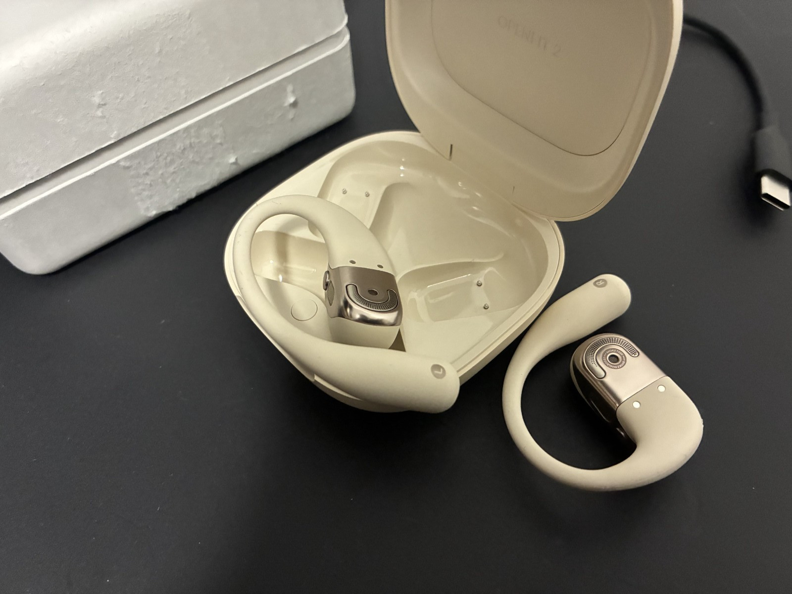 Shokz OpenFit 2 Open-Ear Bluetooth True Wireless Earbuds – Beige (T920)
