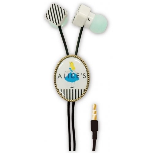 Gourmandise Disney Alice Stereo Earphones, Black, DN-345BK
