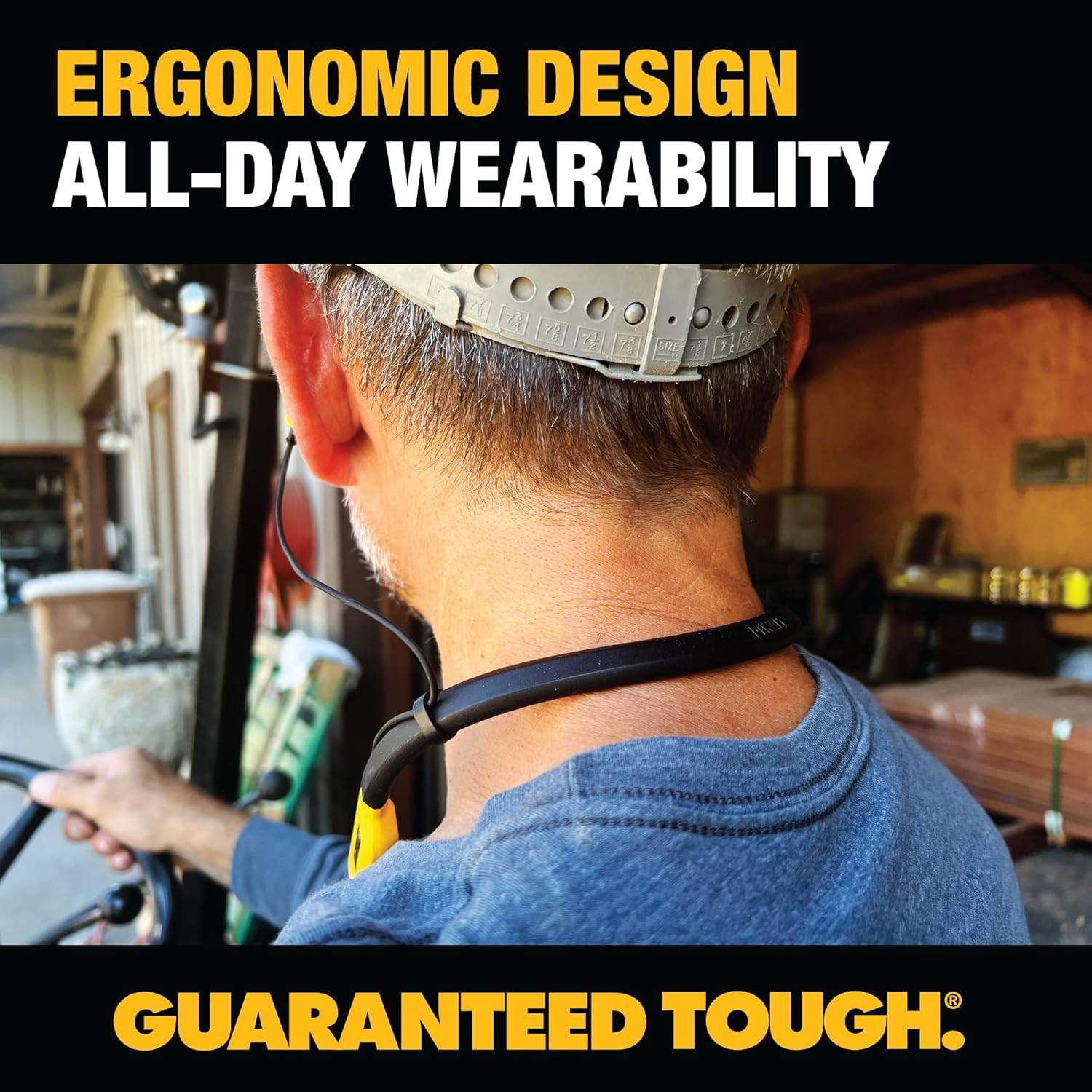 DEWALT Heavy Duty 2-In-1 Neckband Bluetooth Headphones W/Built-In Speakers, Jobs