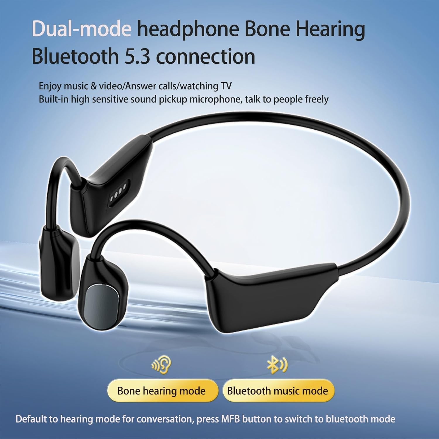 Bone Conduction Hearing Impaired Headsets, Wireless Hearing Assist Headphones…