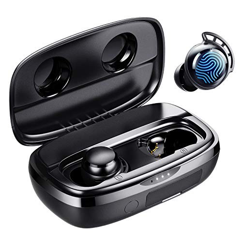 Wireless Earbuds, 100H Playtime Bluetooth 5.0 IPX8 Waterproof small Black