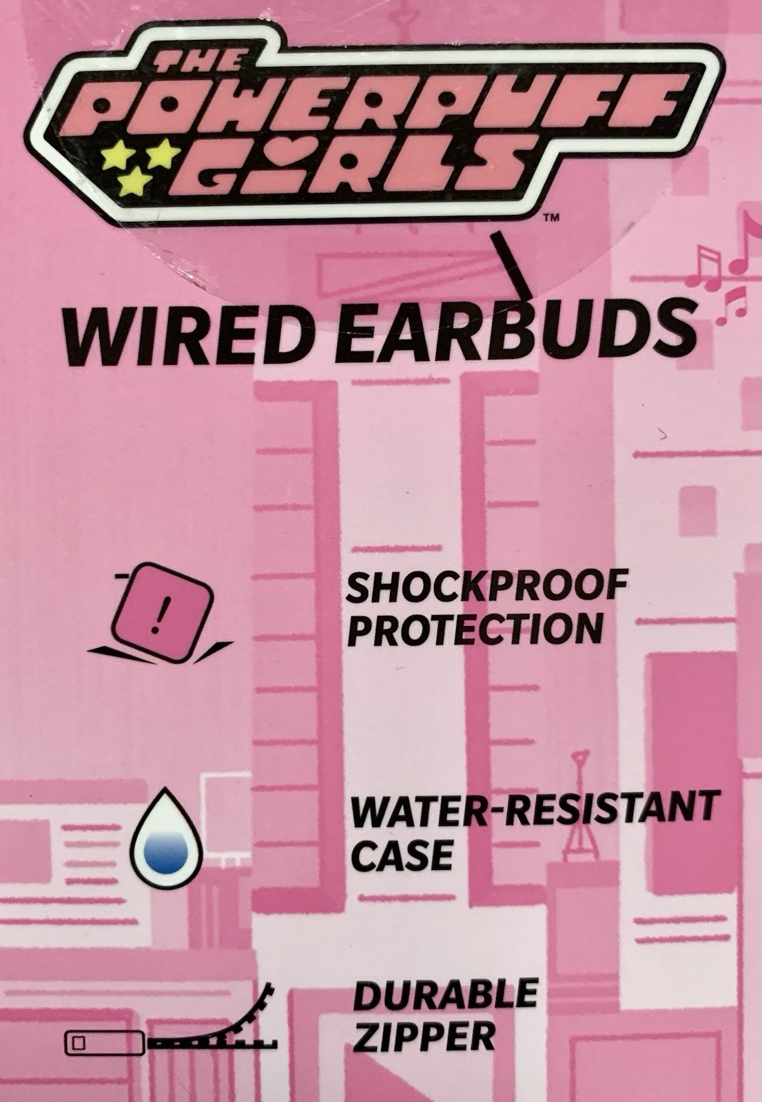 NEW The Powerpuff Girls Wired Earbuds Headphones & Protective Zippered Case