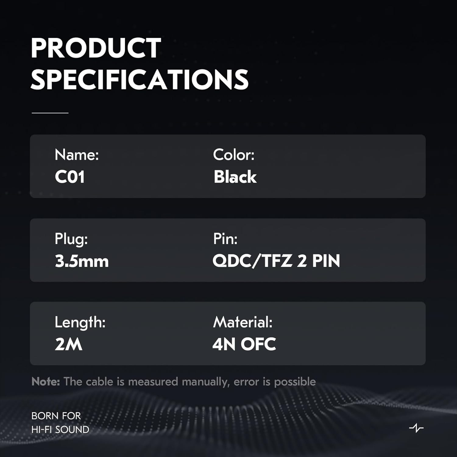 KZ ZS10 PRO in Ear Monitor Earphone Cable, 2Meter Long IEM Cable with Mic, CCZ 4