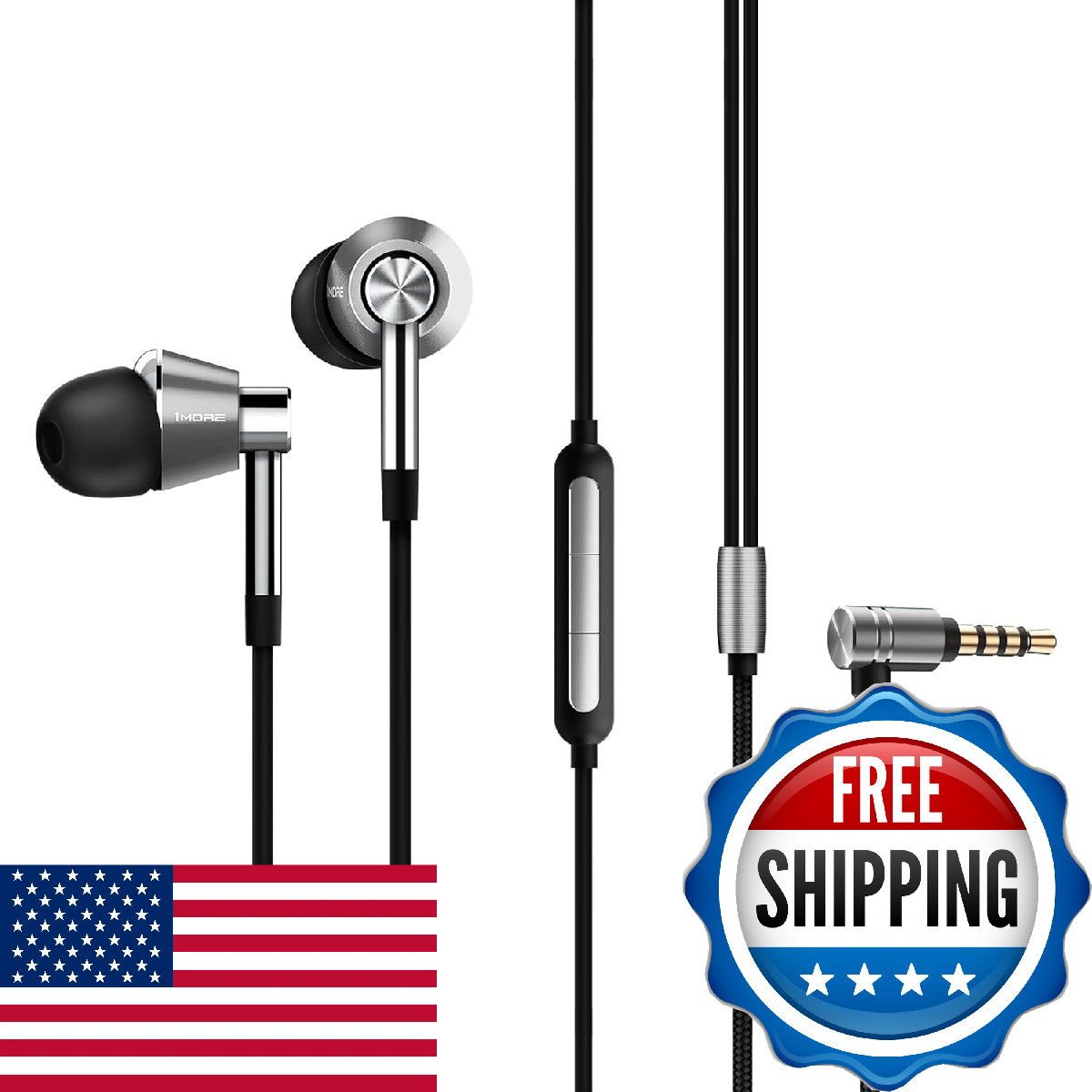1MORE Triple Driver in-Ear Earphones Hi-Res Headphones with High Resolution, Bas