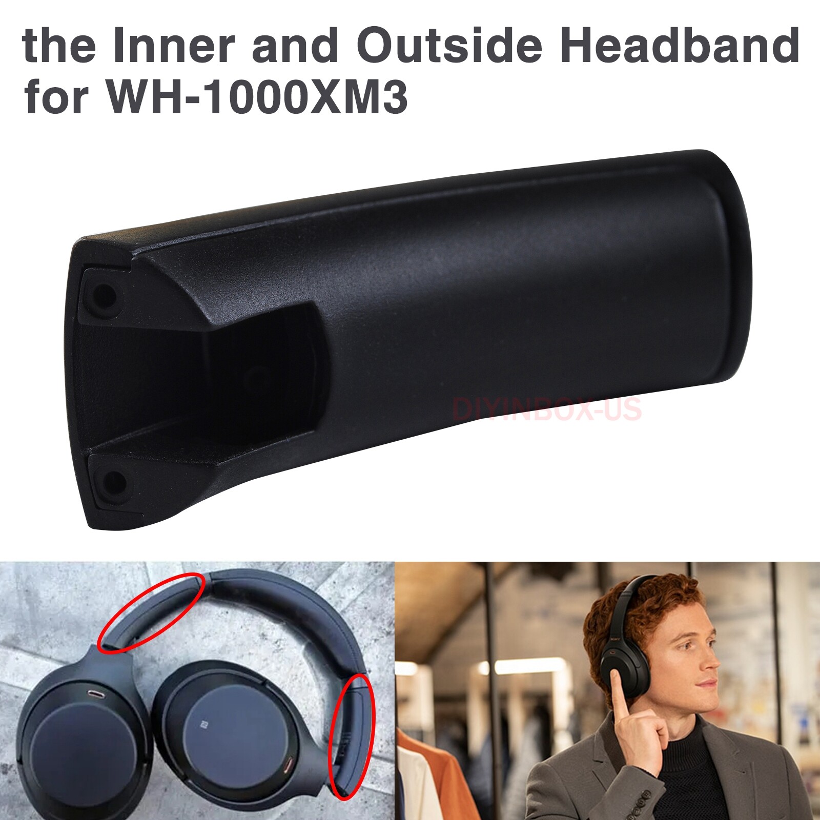 WH-1000XM3 Repair Side Covers Slider Parts Kit Loop Headband for Sony Headphones