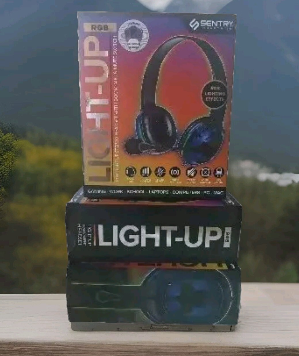 Light-up transparent Stereo Headset With Boom-Mic, Volume Control & Mute Switch