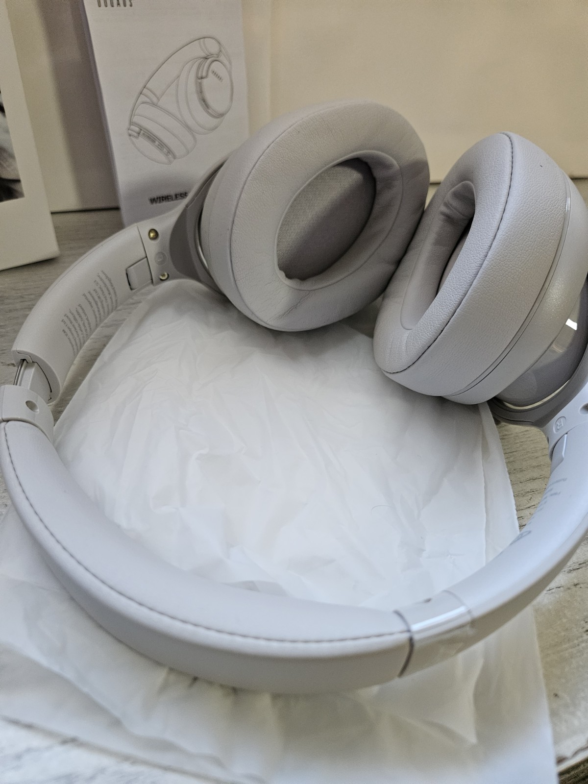 NEW Doqaus Life 4 Wireless Headphones Light Grey Gray Open Box New