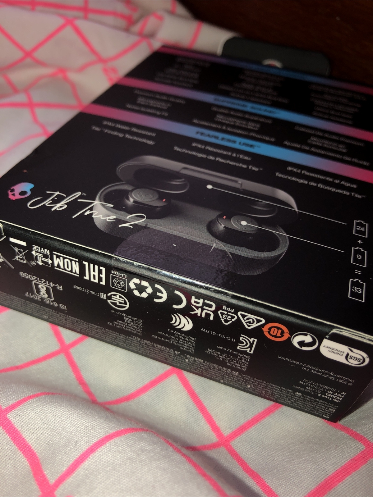 Skullcandy Jib True 2 Wireless Bluetooth Headphones with Mic New – True Black