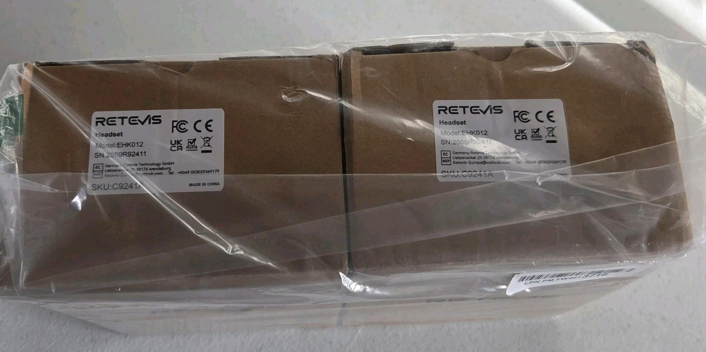 Retevis EHK012 Over-the-Head Noise Reduction Headset for Kenwood 2Pin *2Pack