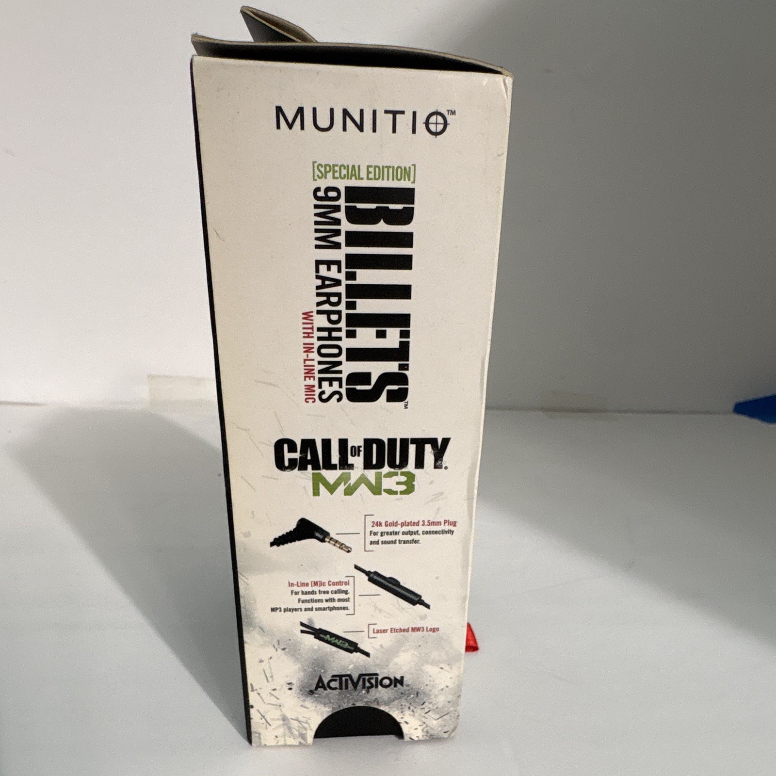 MUNITIO Billets 9mm In-Ear Earphones w/ In-Line Mic, Extra Bass, MW3