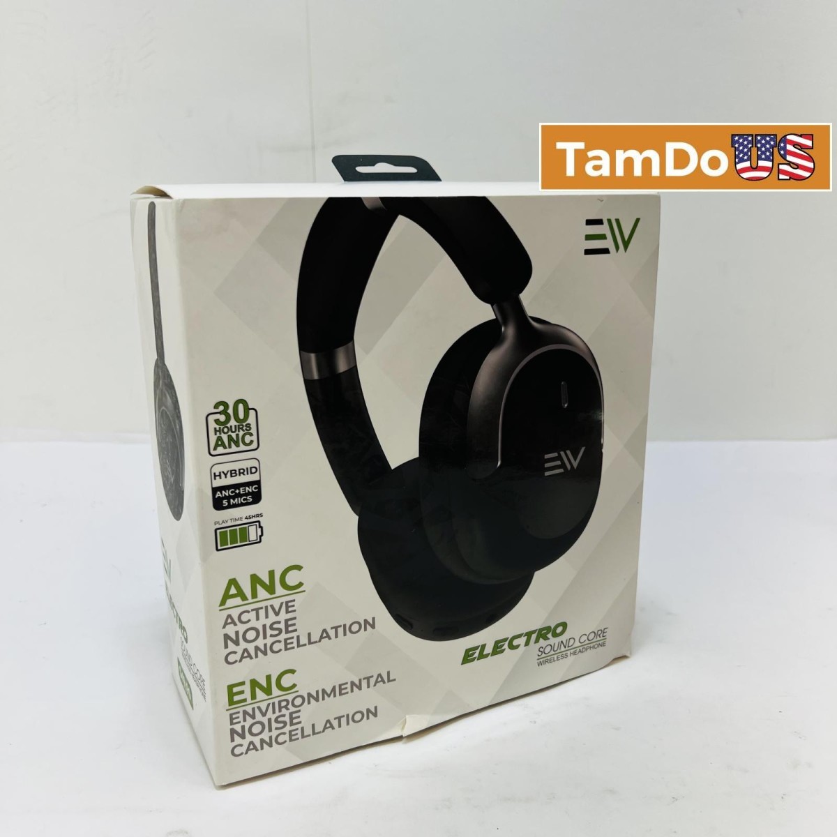 EV Electro Sound Core ANC ENC Wireless Headphones 40mm Drivers 45H Battery