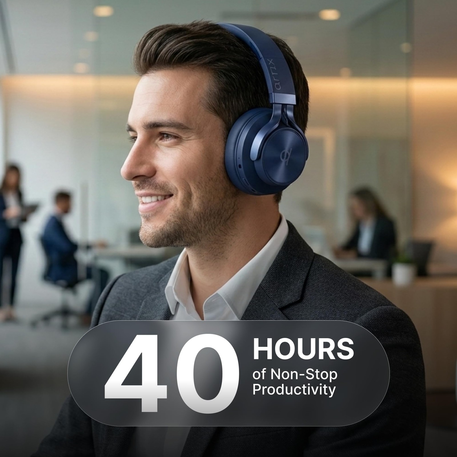 CL750 Wireless Headphones Over Ear, 40 Hours Playtime and 3 EQ Music Modes Bl…