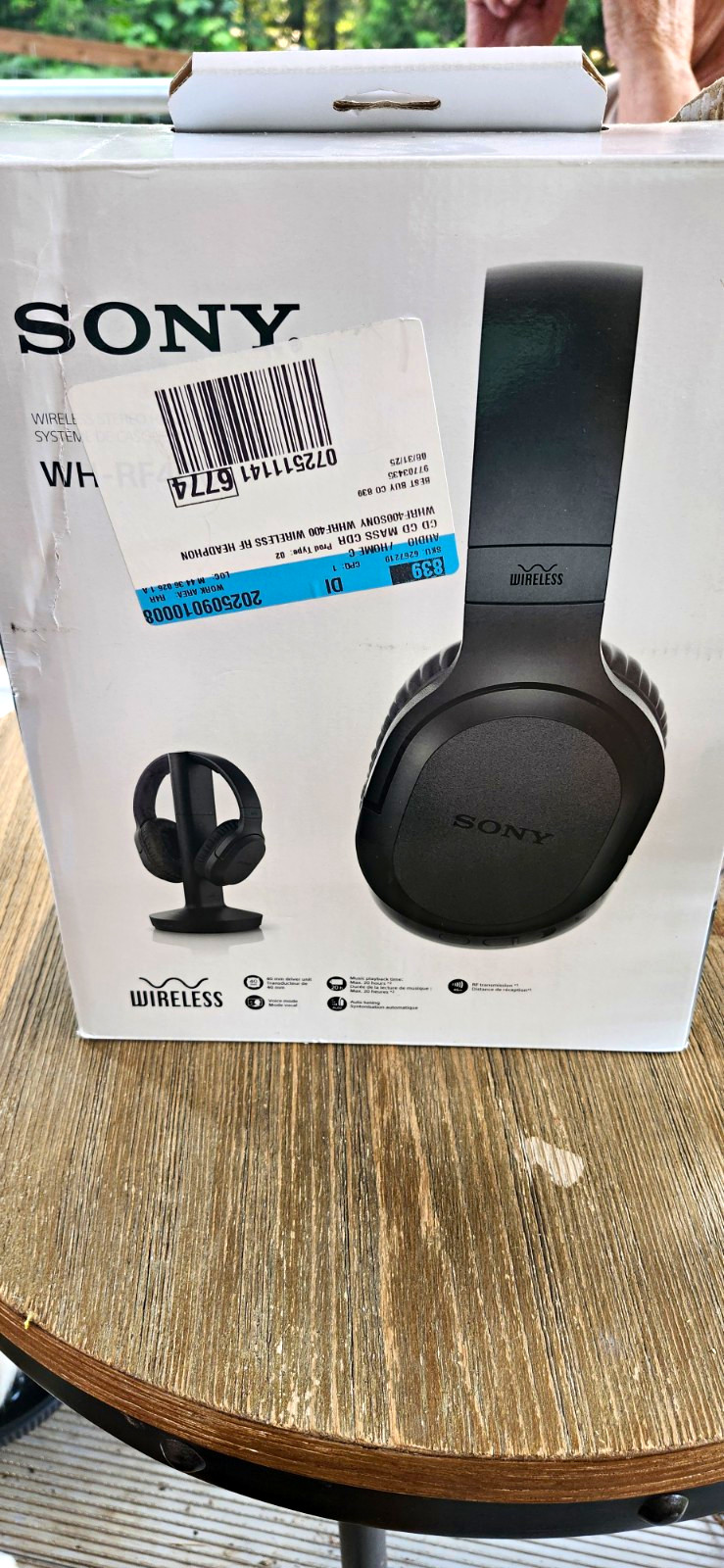 Sony WH-RF400 Wireless RF Over-Ear Headphones Noise Cancellation Black