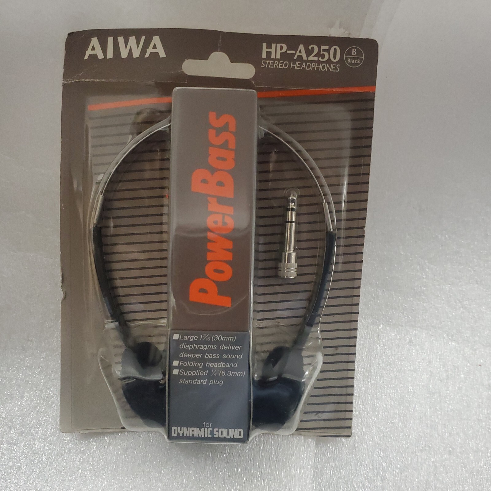 Vintage Aiwa HP-A250 Stereo Headphones. Power Bass w/ Folding Headband. Sealed.