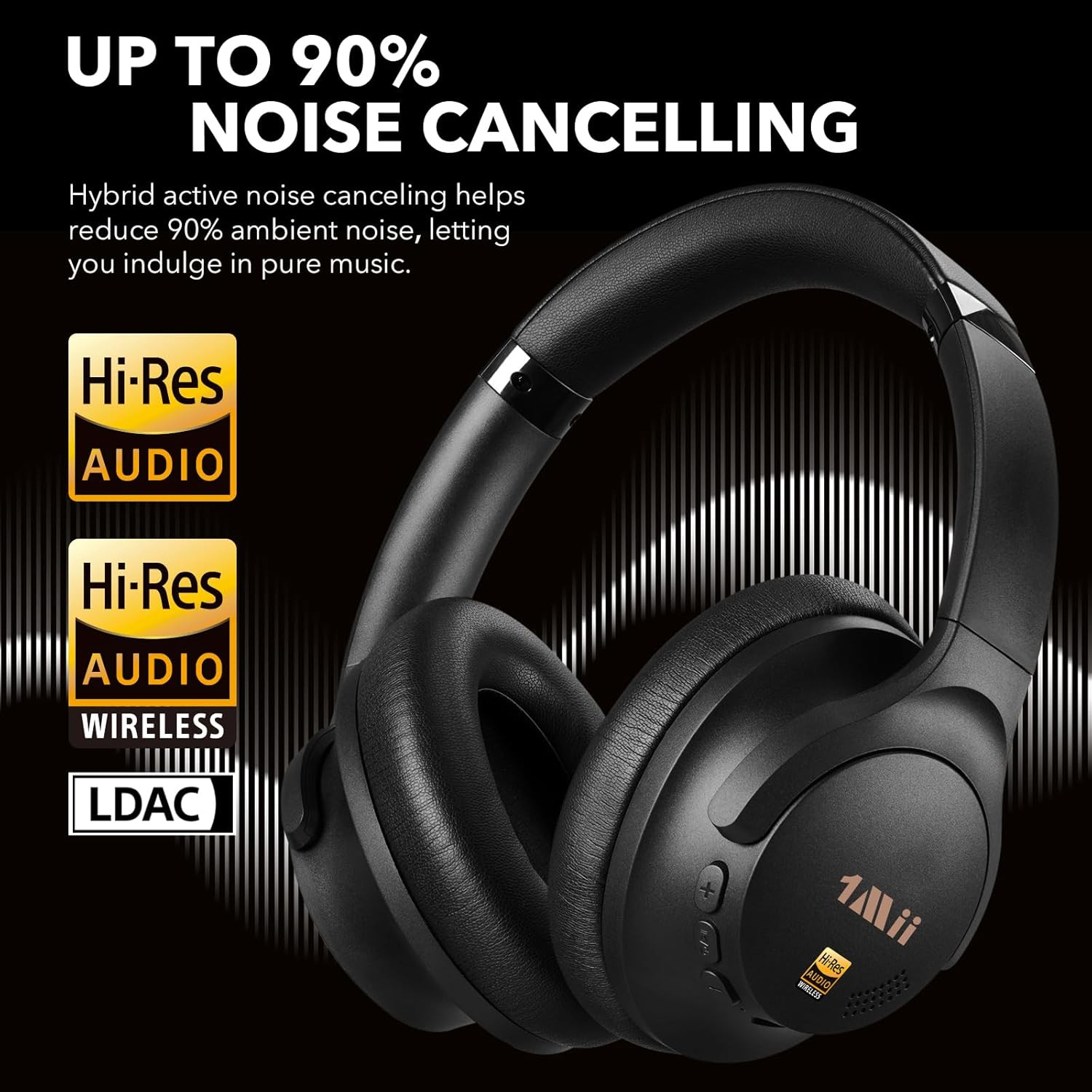 Y8+ Hybrid Active Noise Cancelling Headphones, 100H Ultra Playtime, Bluetooth 6.