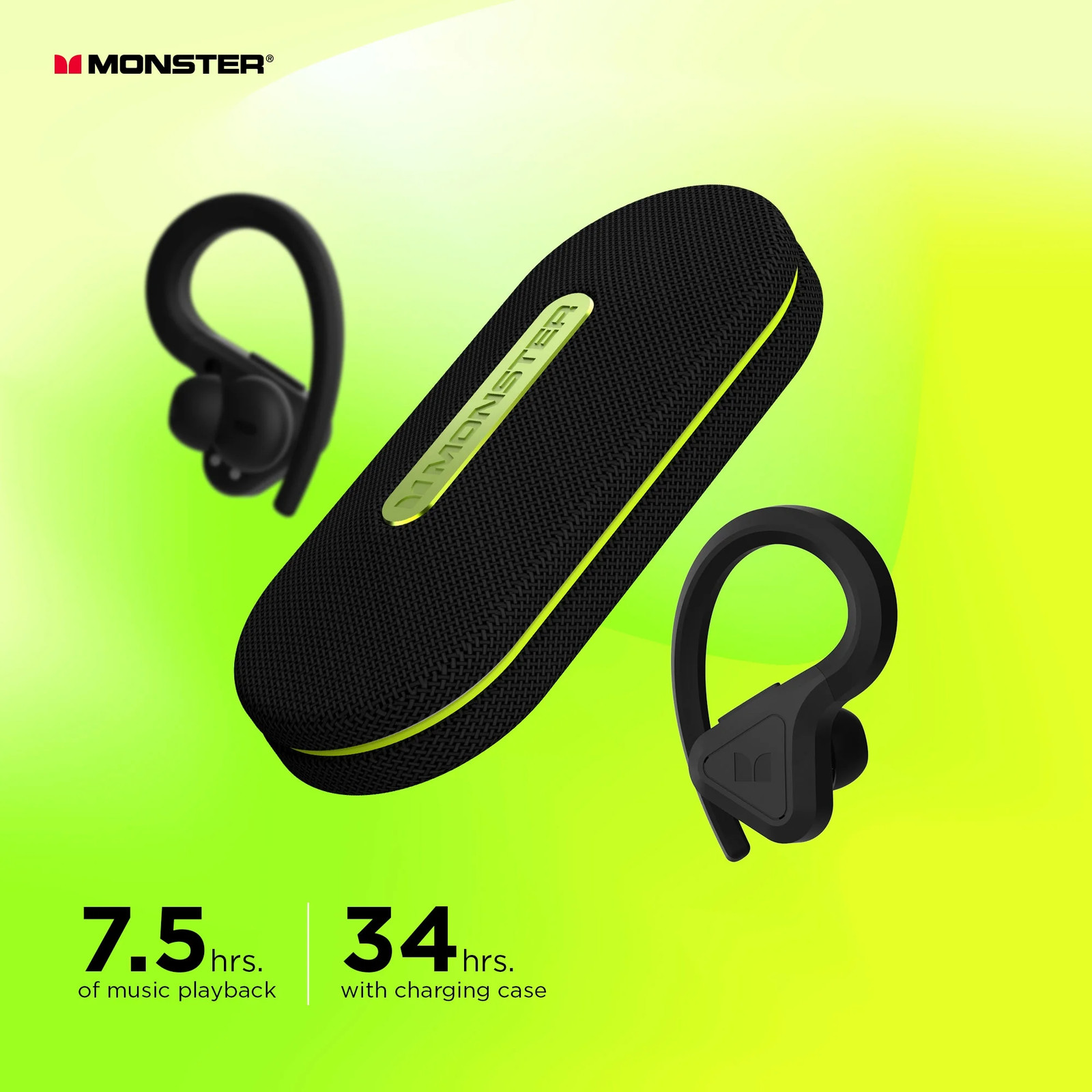 Monster 2MNTW0395B0L2 DNA Fit 2.0 Wireless Bluetooth Earbuds – Noise Cancelling