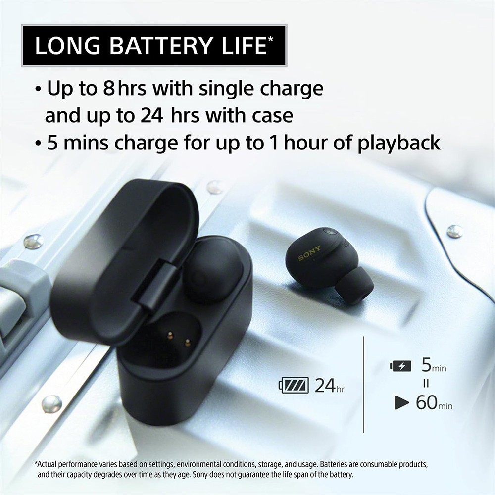 Sony WF-1000XM6/B Truly Wireless Noise Cancelling Earbuds + Extra Tips Bundle