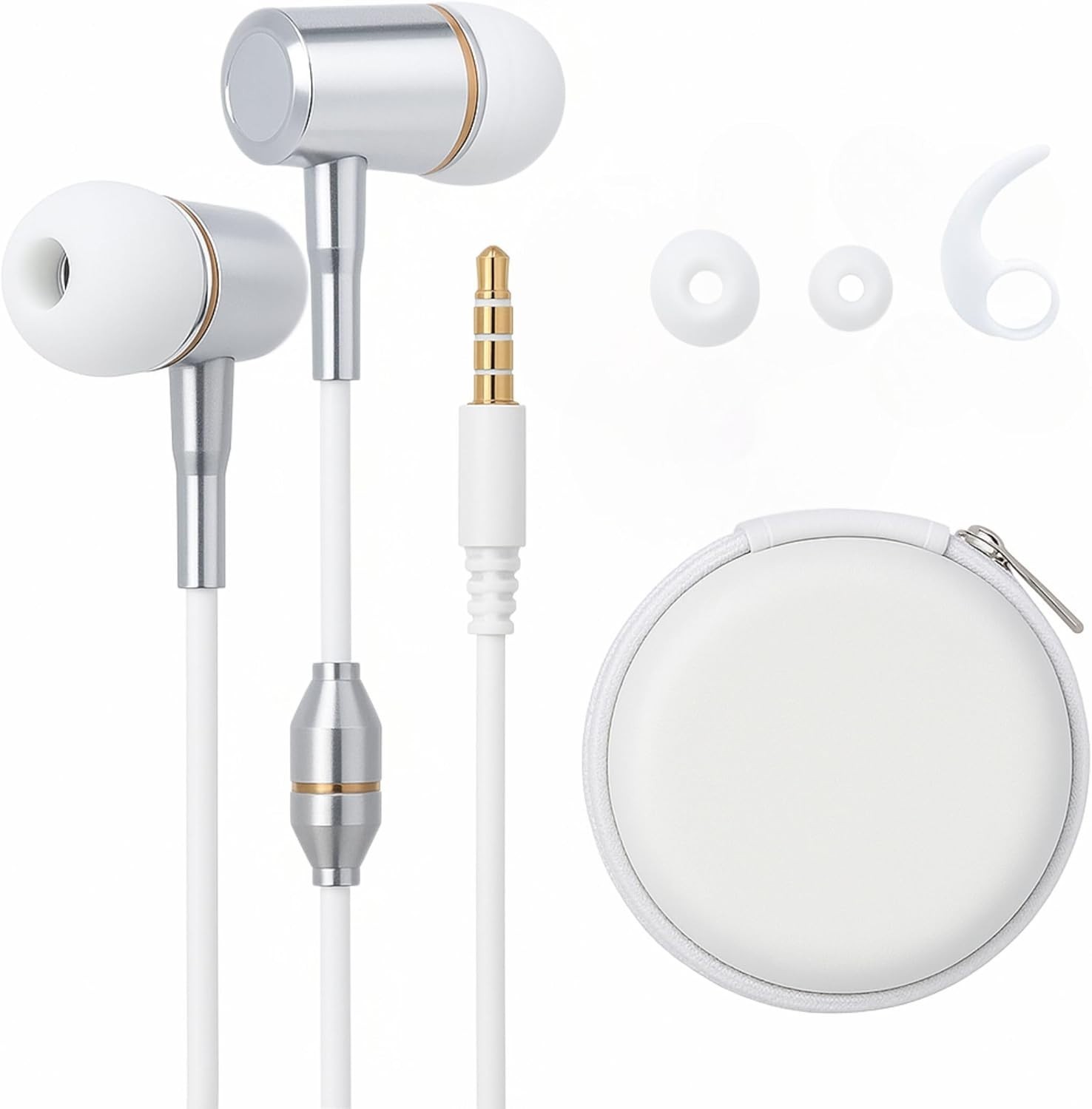 Air Tube Headphones with Microphone, Volume Control, and Carry Case Included