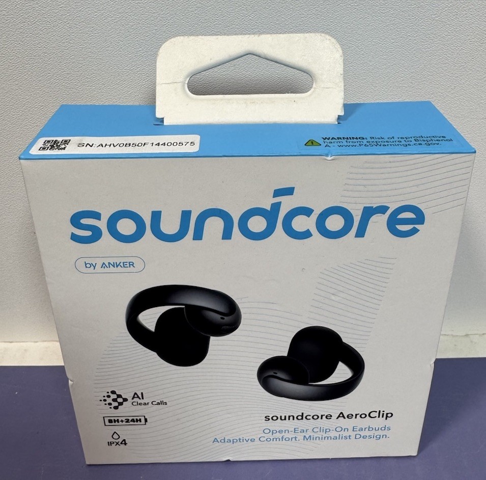 Soundcore – by Anker AeroClip Open-Ear Clip-On Earbud Headphones – Black
