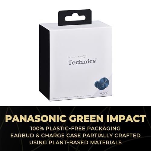 Technics AZ80 Wireless Earbuds Noise Cancelling High Res Sound Bluetooth 80 c…