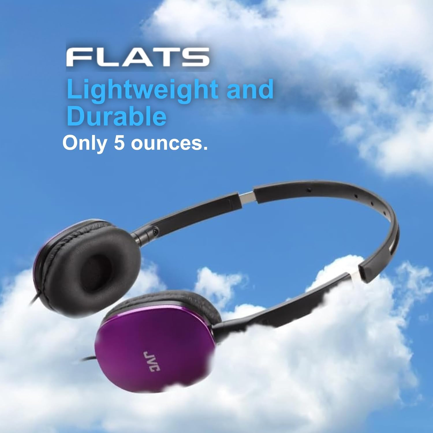 Flats On-Ear Wired Headphones – Flat Foldable Design – 30Mm Driver for Powerful