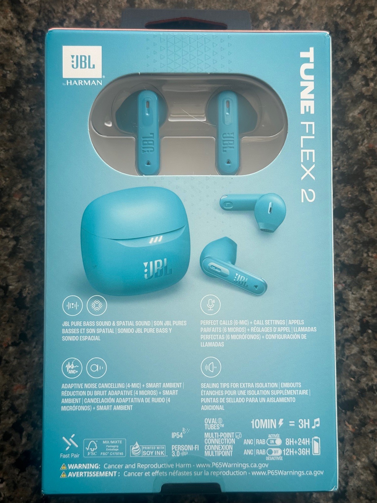 JBL Tune Flex 2 True Wireless Noise Cancelling Earbuds (Turquoise)