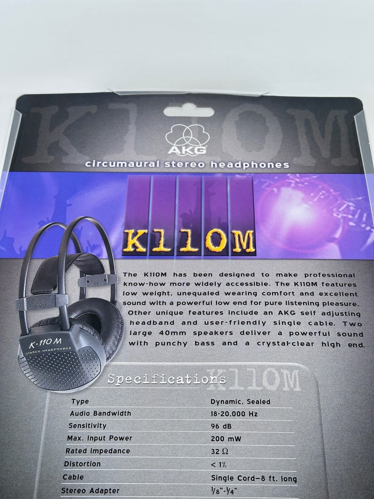 (New Old Stock) Vintage AKG Circumaural Stereo Headphones K110M