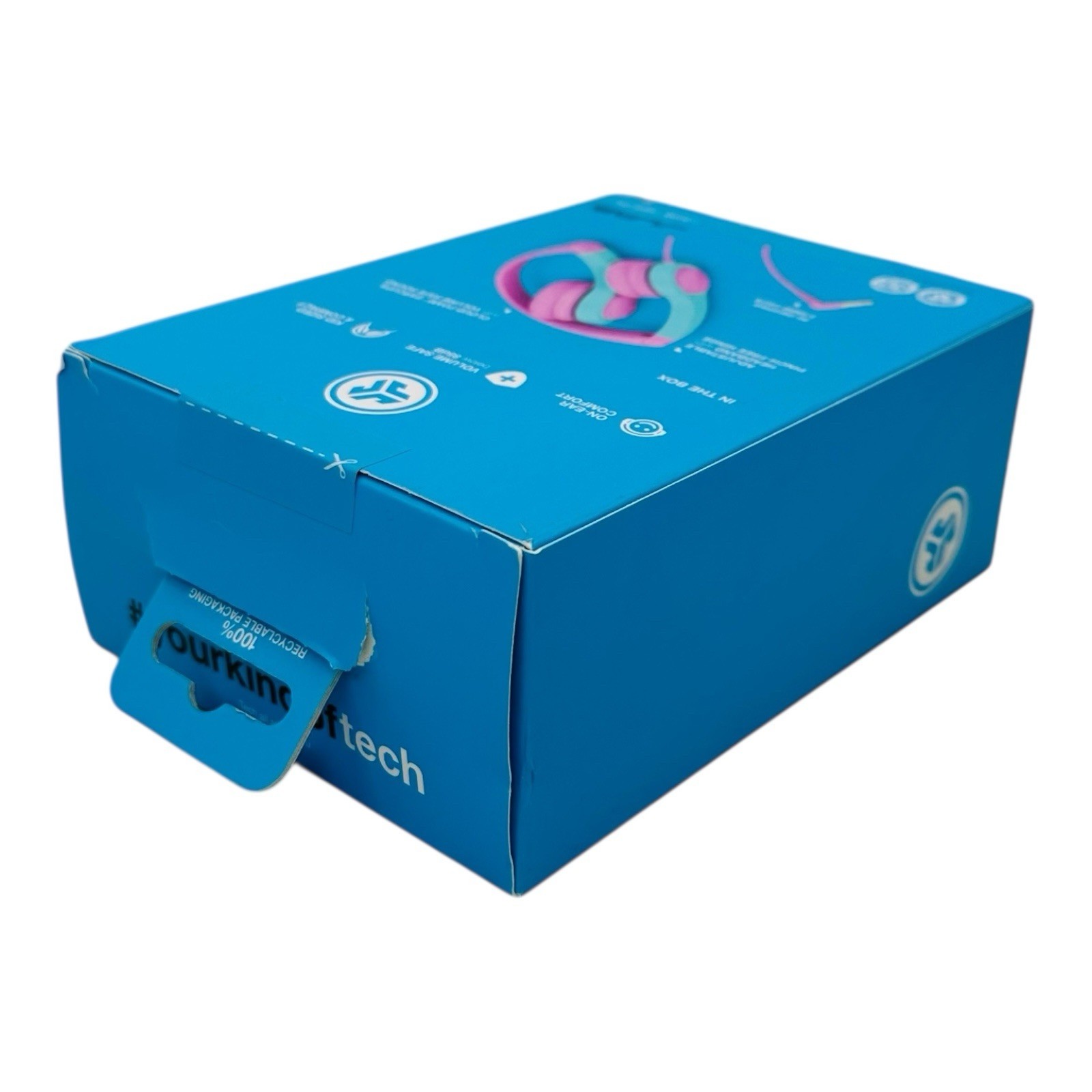 JLab JBuddies Folding Kids Headphones Wired Volume Safe 2nd Gen Pink/Teal