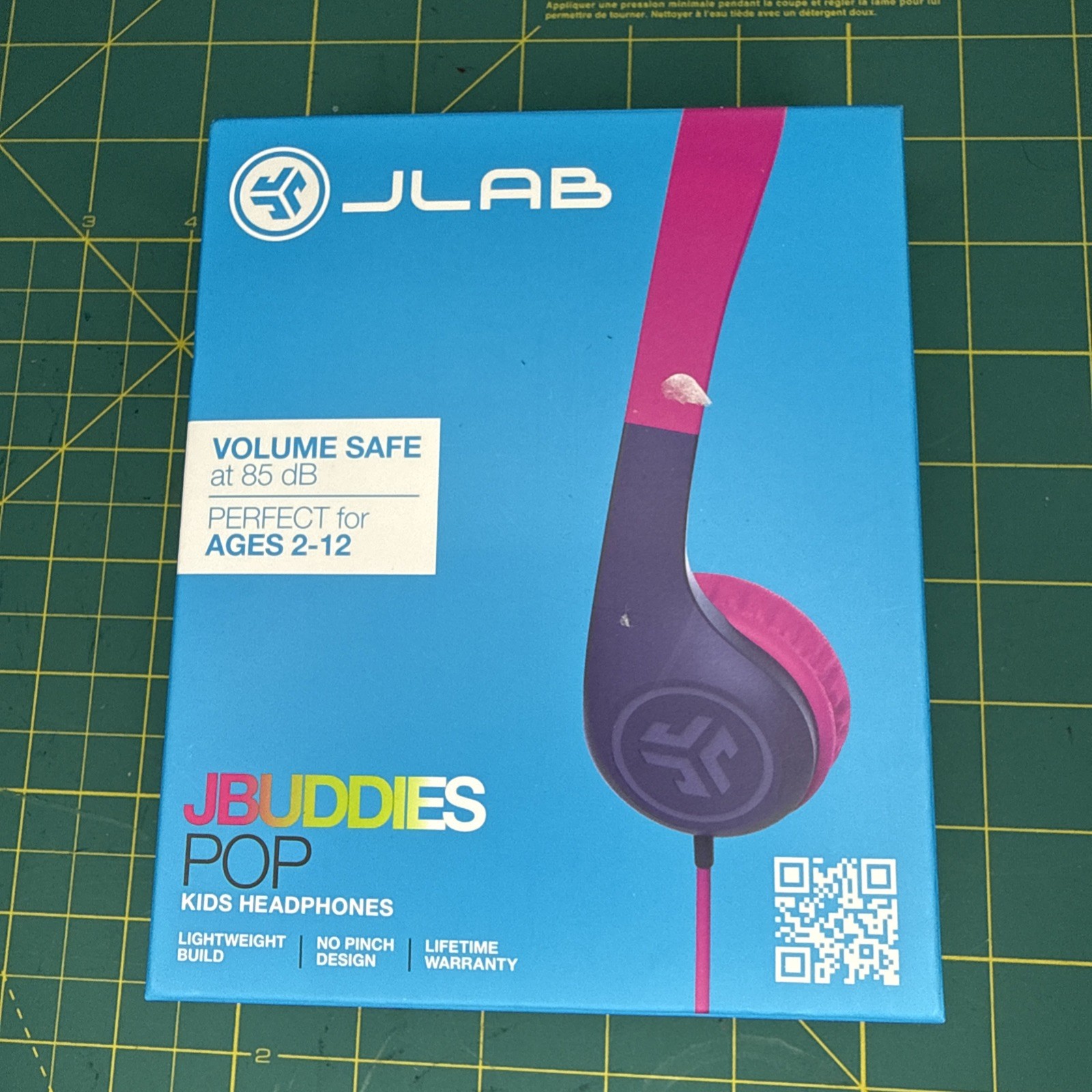JBuddies Folding Gen 2 Kids Headphones Wired (Purple/Teal) – New