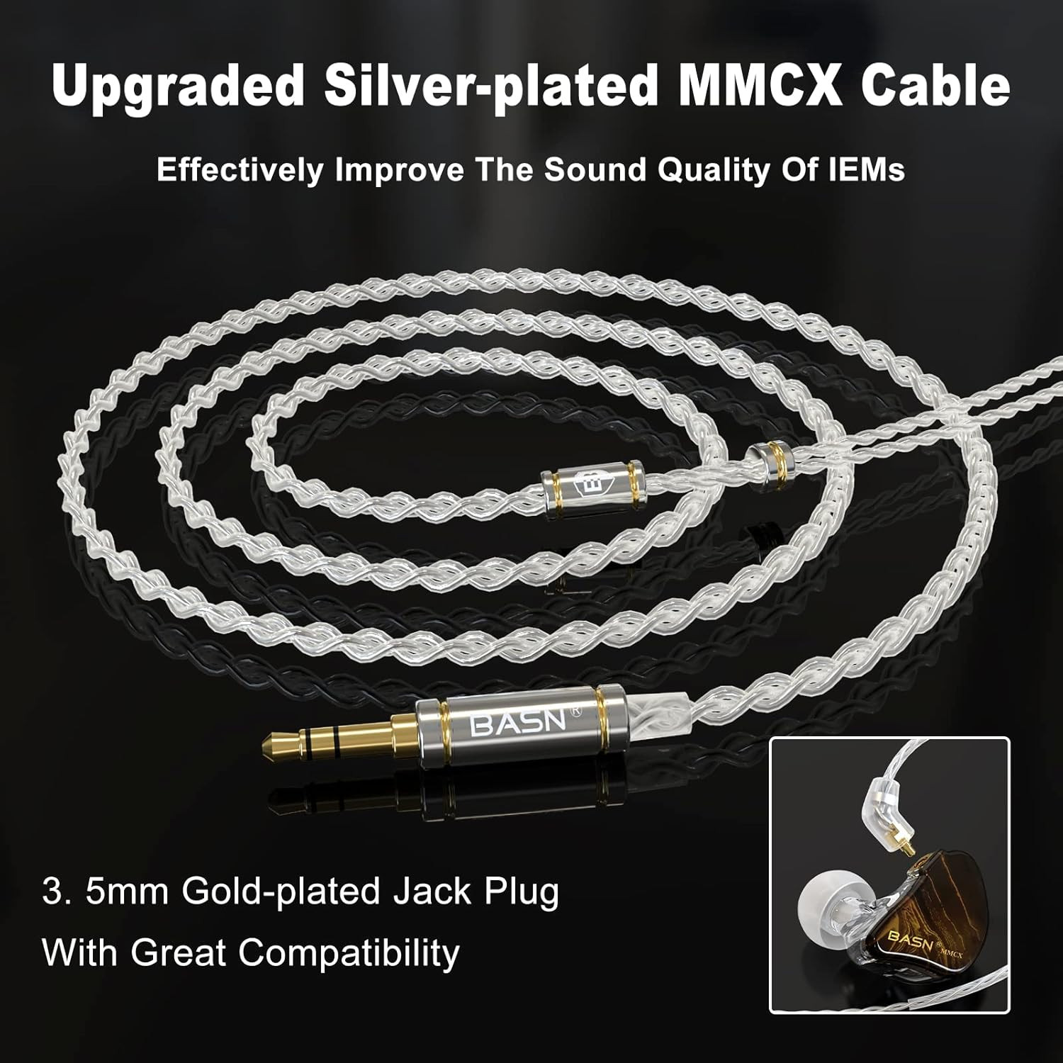 MMCX in Ear Monitor Headphones,Triple Driver IEM In-Ear Earphone for Musician Dr