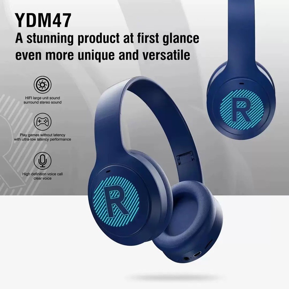 Blue YDM47 BT 5.3 Stylish Comfortable Heavy Bass Low Latency Gaming Headphones