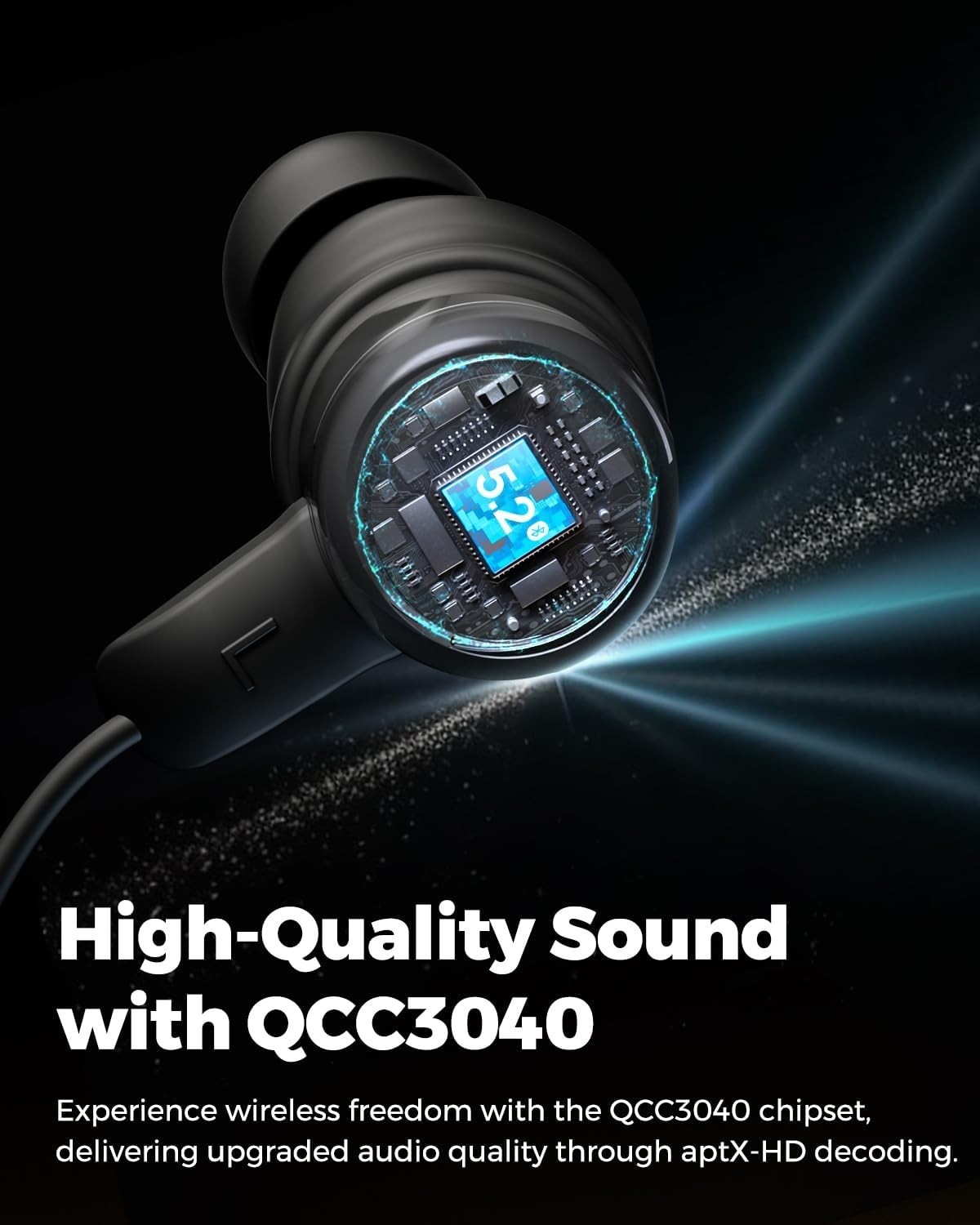 New SoundPeats Q35+ Neckband Headphones, Bluetooth 5.2, Sport Wireless Earbuds