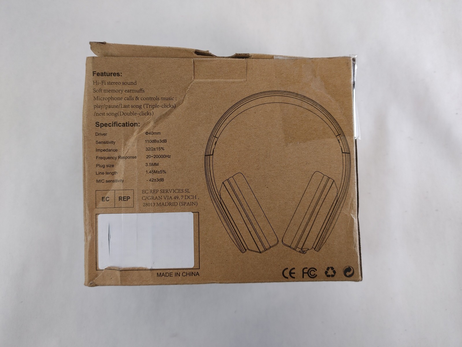Lot of 10 New LORELEI X6 Over-Ear Headphones with Microphone, Lightweight