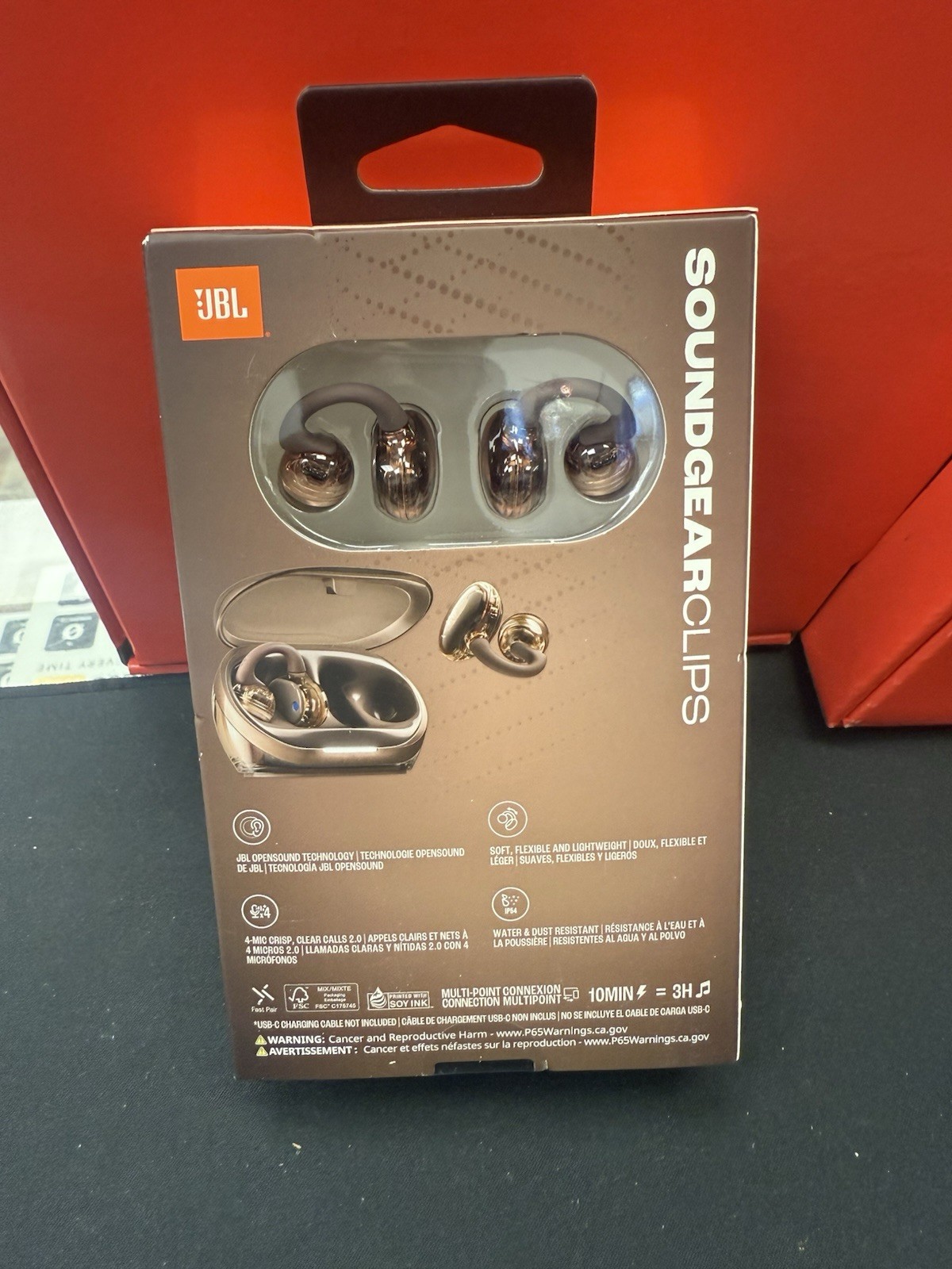 JBL Soundgear Clips Open-Ear Ear-Hook Bluetooth Wireless Earbuds, Black