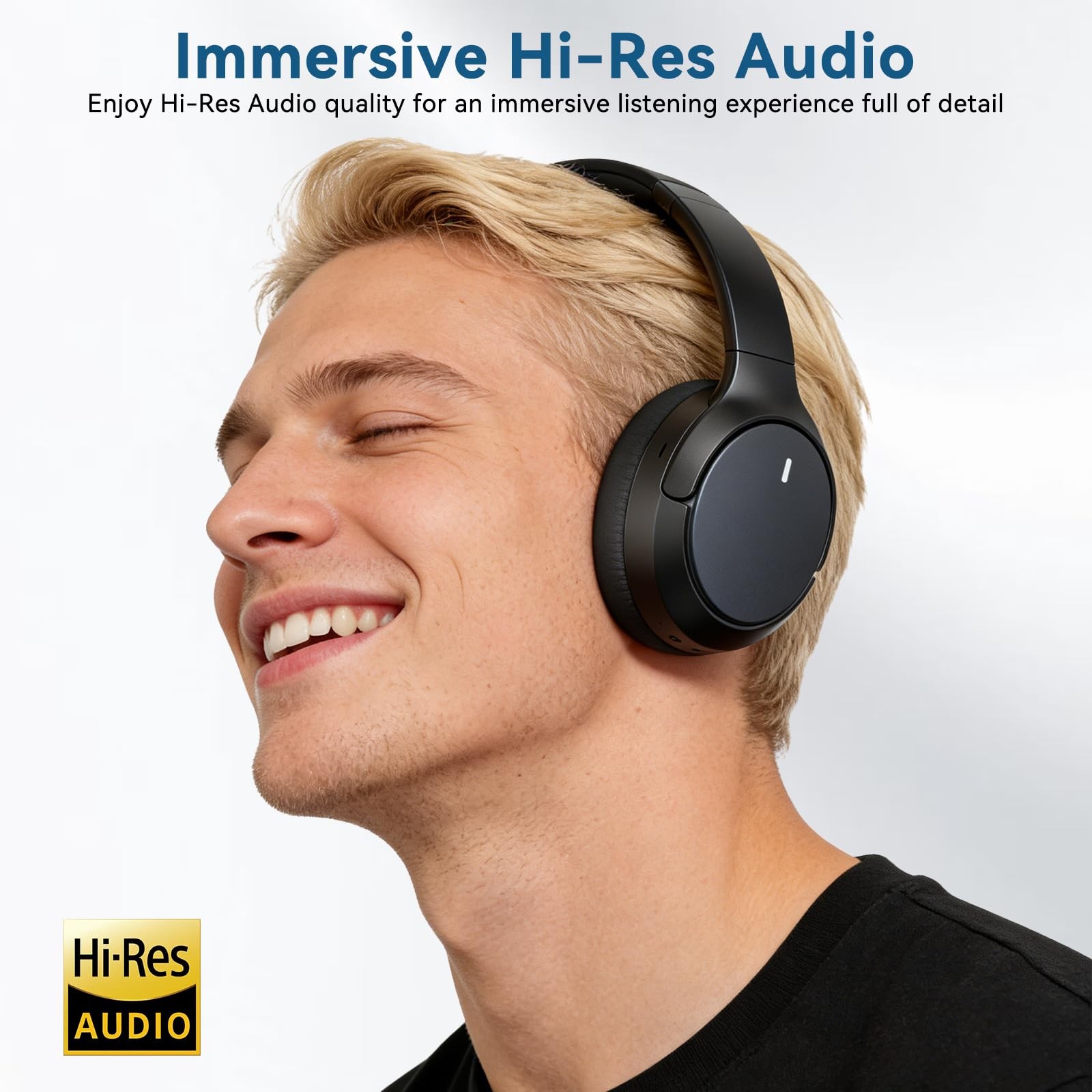 Hybrid ANC Wireless Over-Ear Headphones, 100H Playtime, Hi-Res Audio, Bluetoo…