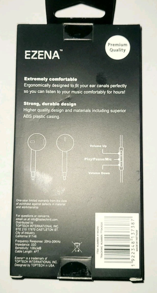 Lightning In-Ear Earbuds White, Built-In Mic, In-Line Control, Voice Assistant