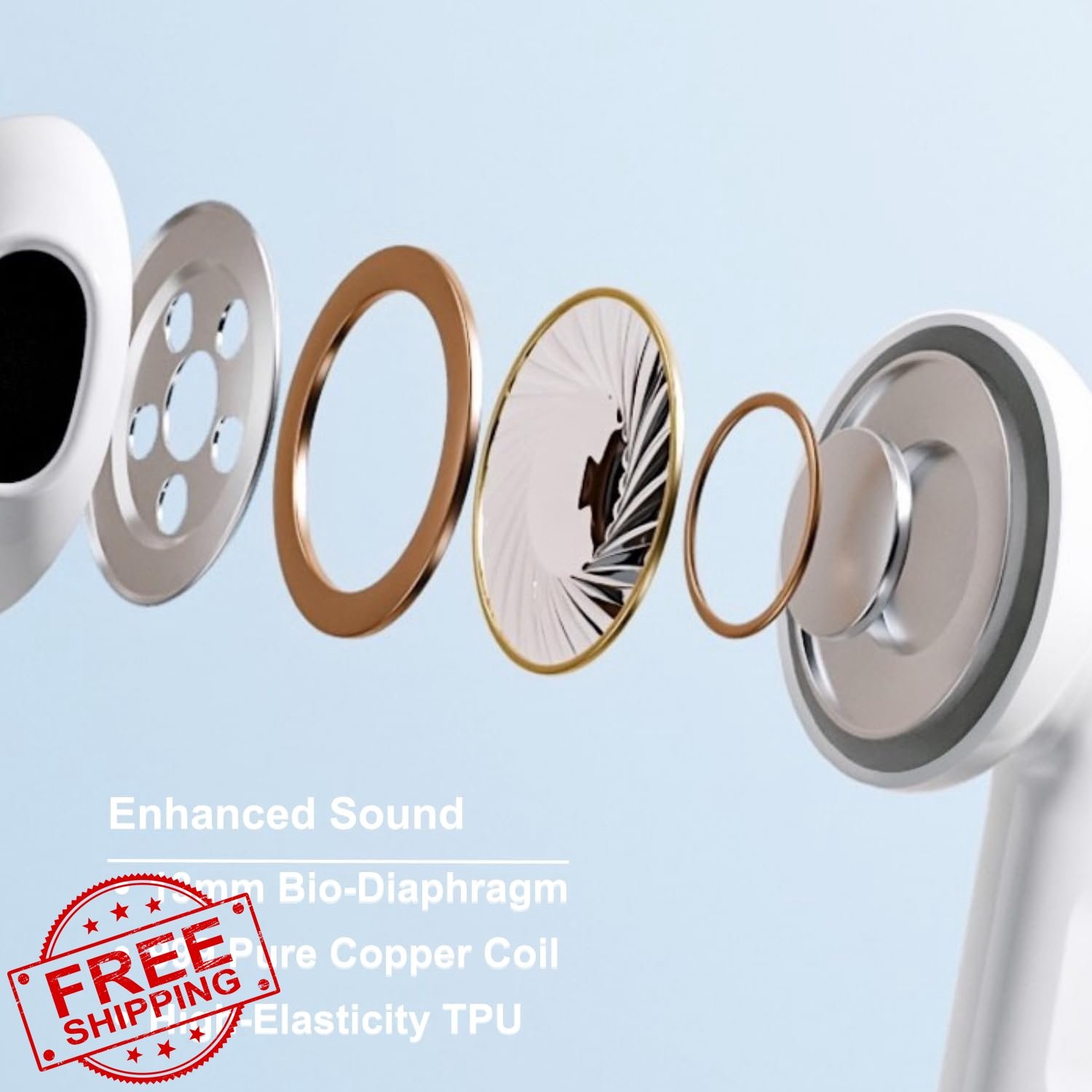 Surfans T1 Wireless Earbuds Pink Bluetooth 6.0