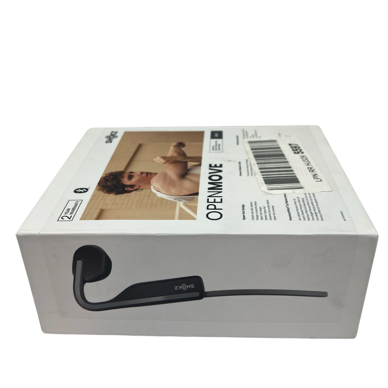 Shokz OpenMove Bone Conduction Headphones Grey Wireless Running Workout Gym Nib