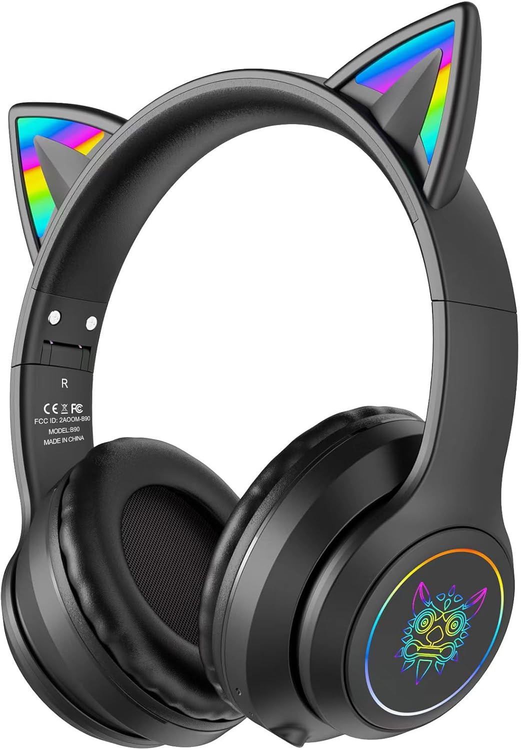 Bluetooth Cat Ear Headphones for Kids & Adults, Wireless & Wired Mode Foldable H