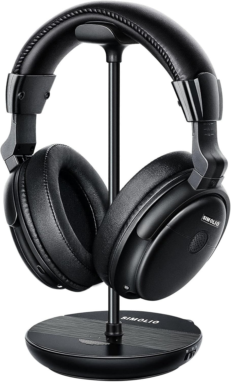 SIMOLIO Wireless TV Headphones 2.4G with Transmitter Charging Dock, Clear Dialog