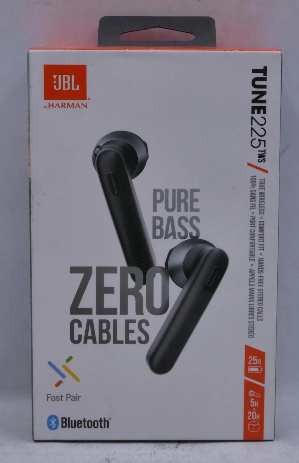 JBL TUNE 225TWS PURE BASS Wireless Earbuds Earphones Bluetooth Harman Black NEW