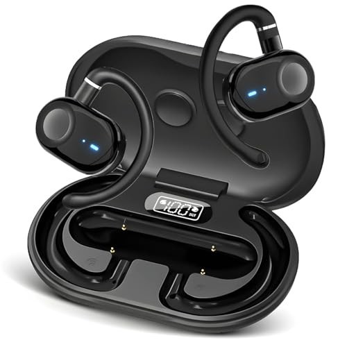 Open Ear Bluetooth Earbuds with Immersive Sound, Adjustable Fit, Long Battery Li
