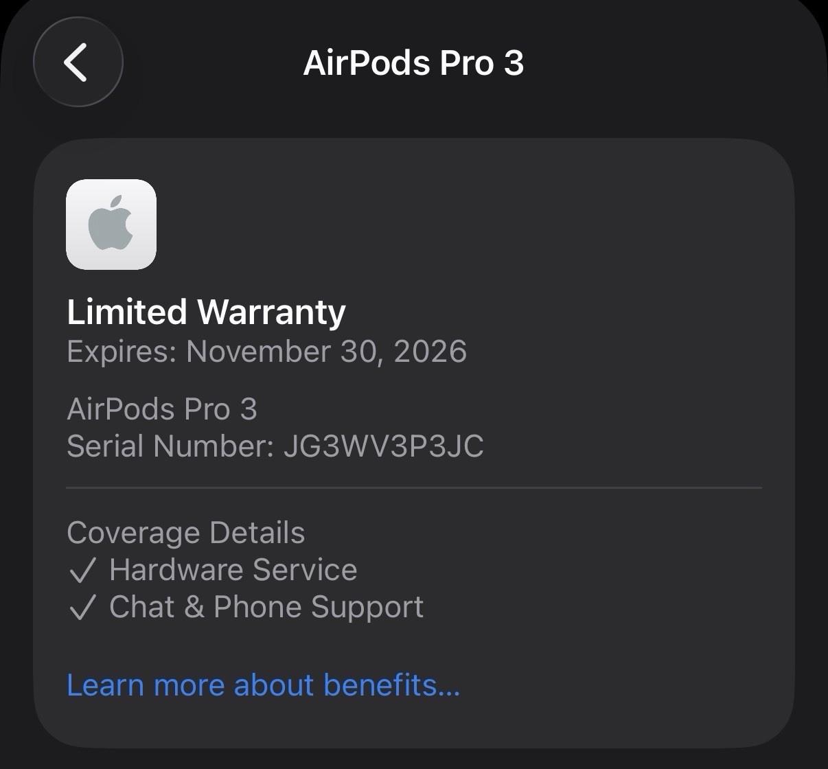 Apple AirPods Pro 3 White In Ear Headphones MFHP4LL/A *ACTIVE WARRANTY*