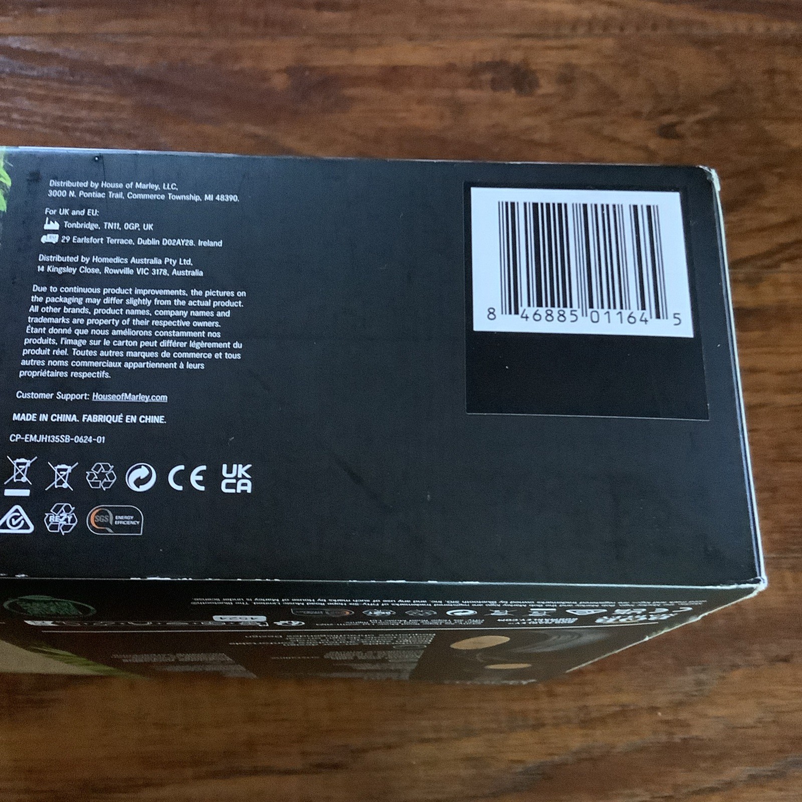 Marley Positive Vibration Riddim Black Bamboo On-Ear Headphones 50 Hour