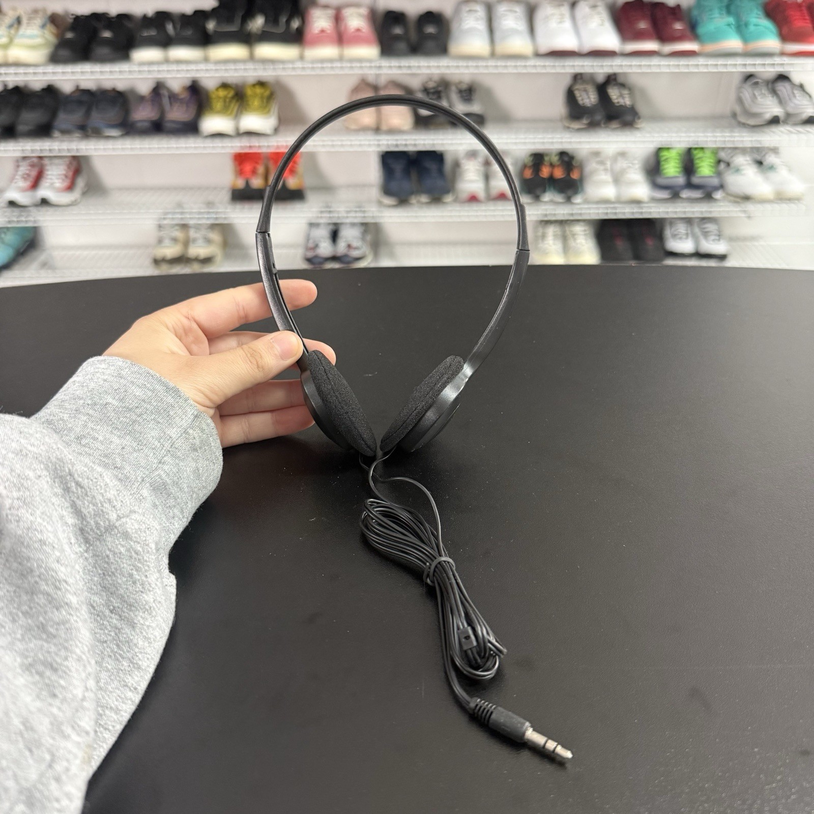 Basic Black 3.5 mm Jack Lightweight Wired On-Ear Stereo Headphones