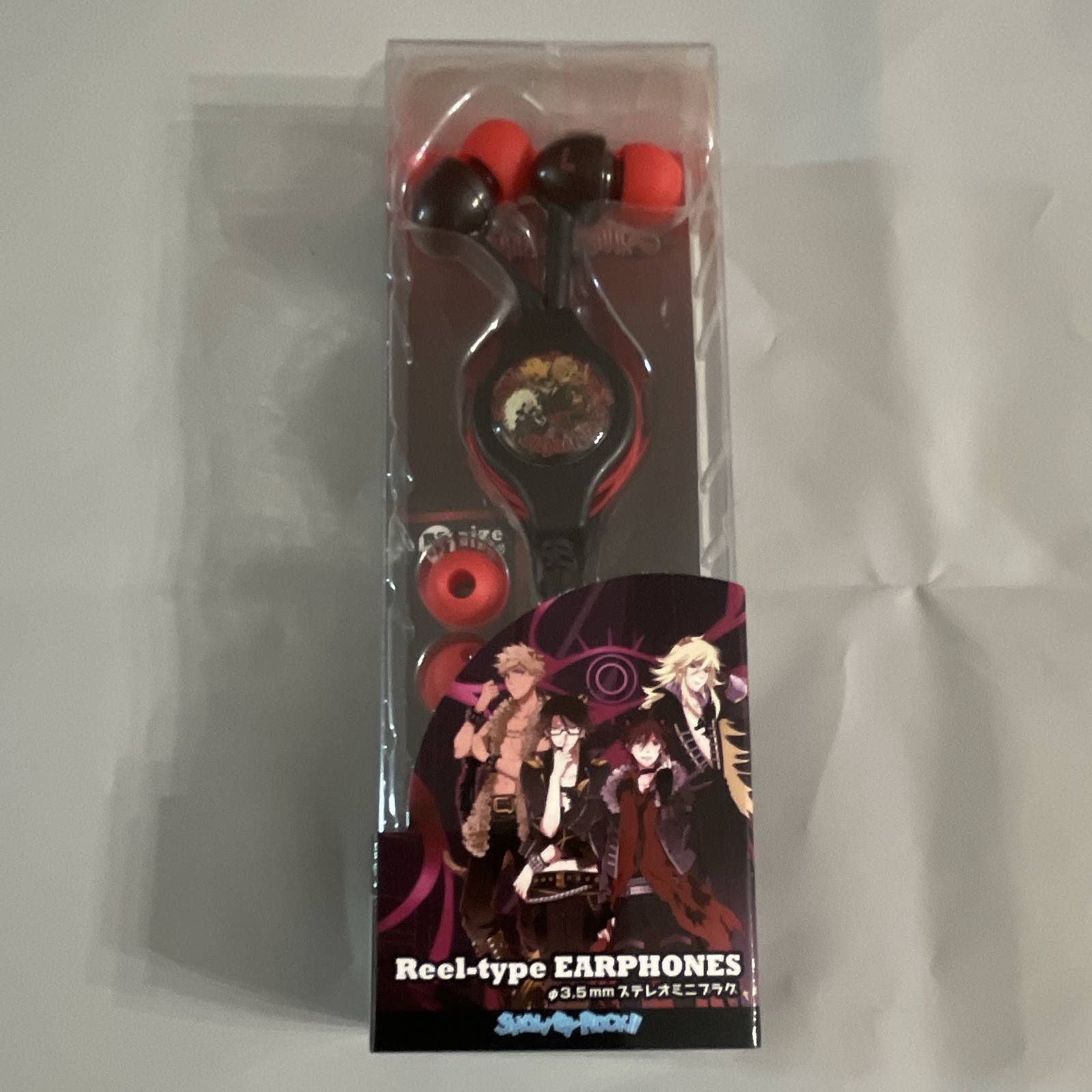 Sanrio Reel-type Retractable In-Ear Stereo Earphones 3.5mm Black/Red 70cm
