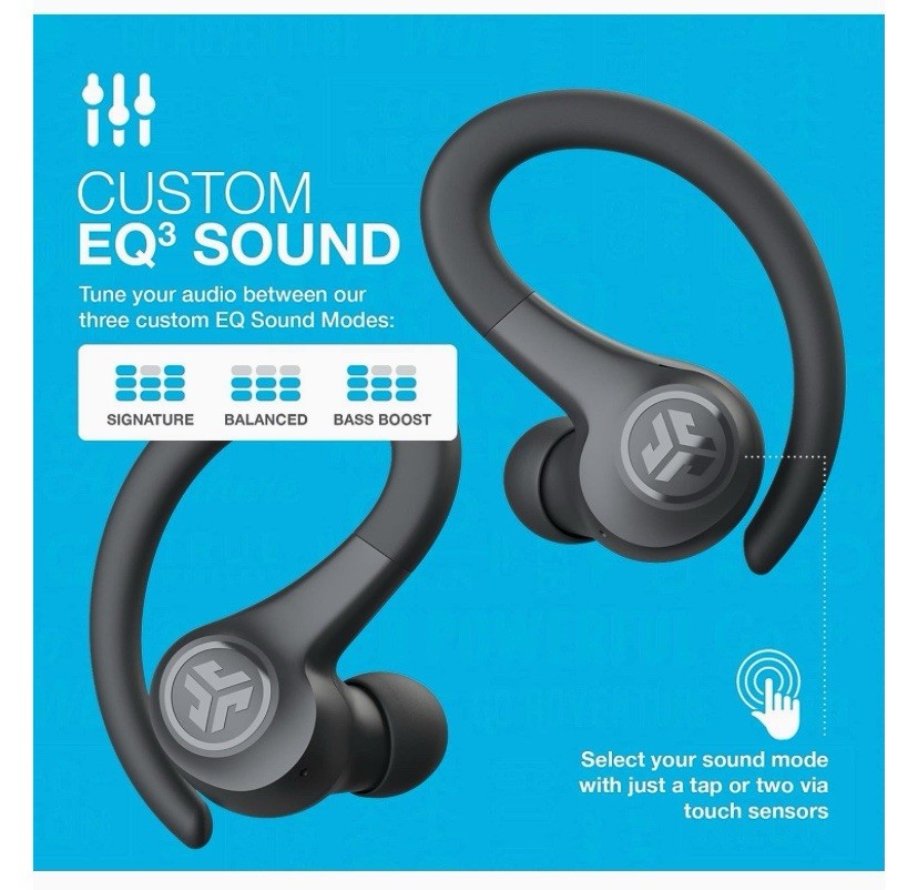 JLab Go Air Sport True Wireless Bluetooth Earbuds With Charging Case – Graphite