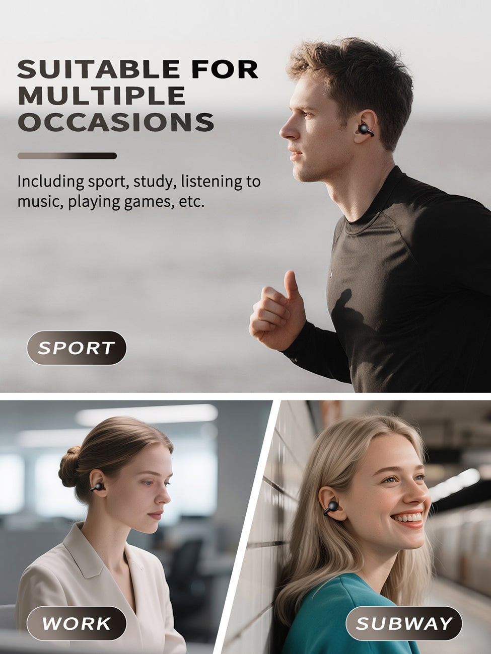 300mAh BT 6.0 Type-C Clear sound long battery life wireless earbuds True…