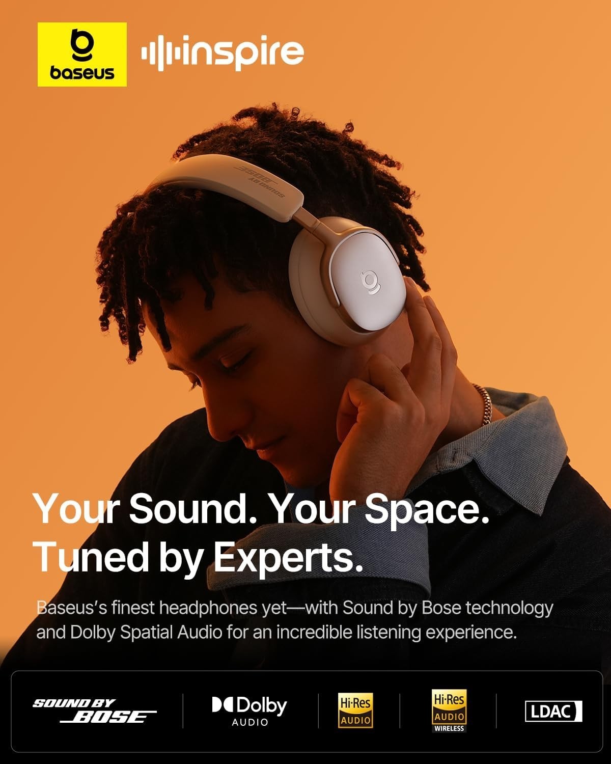 Baseus Inspire XH1 Adaptive Active Noise Cancelling Headphones, Sound by Bose