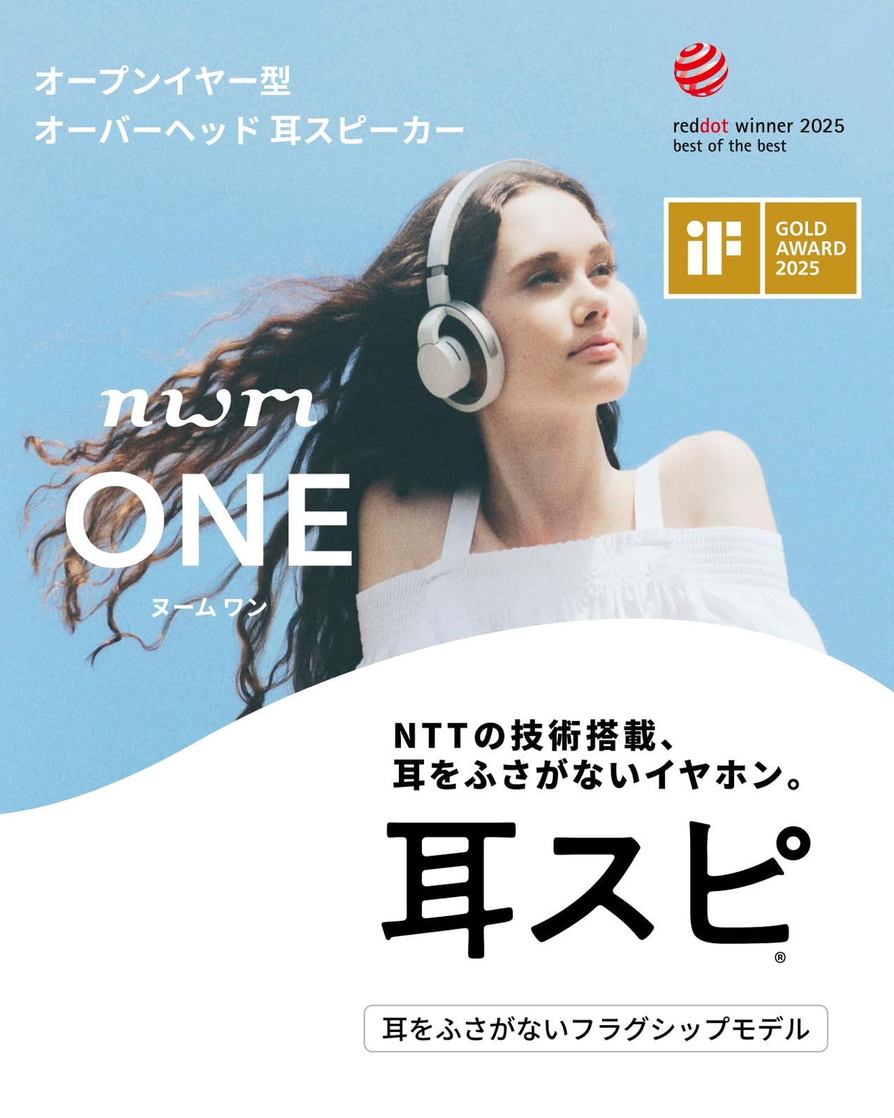 nwm ONE MBH001KA Open-Ear Wireless Headphones Bluetooth 5.3 Dark Gray Japan